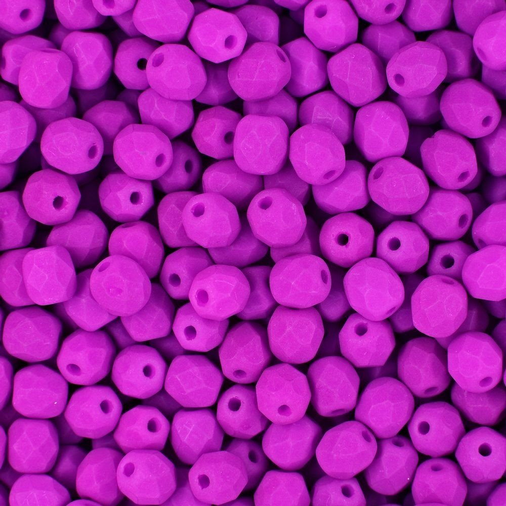 Broušené korálky 4mm Neon Dark Purple - 225 ks