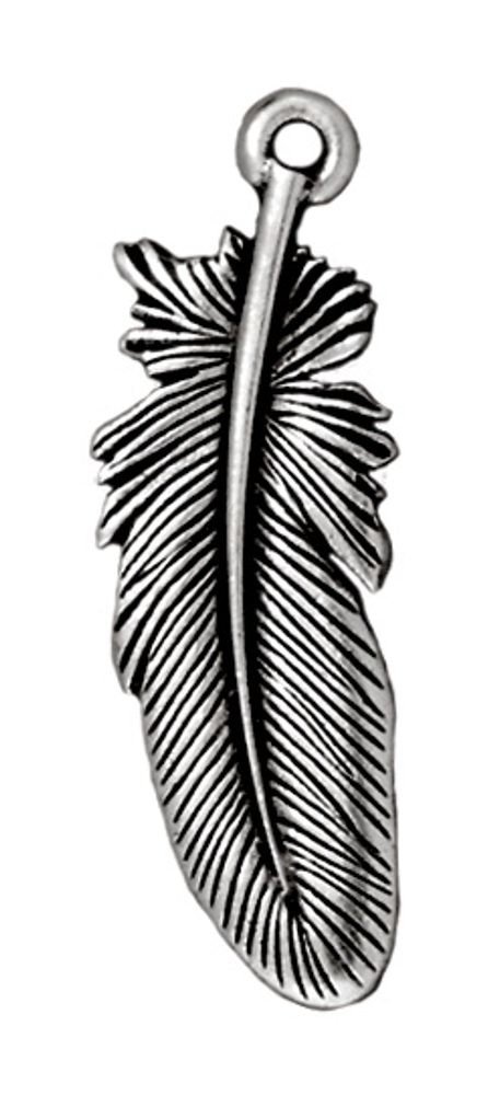 TierraCast přívěsek Large Feather starostříbrný - 1 ks