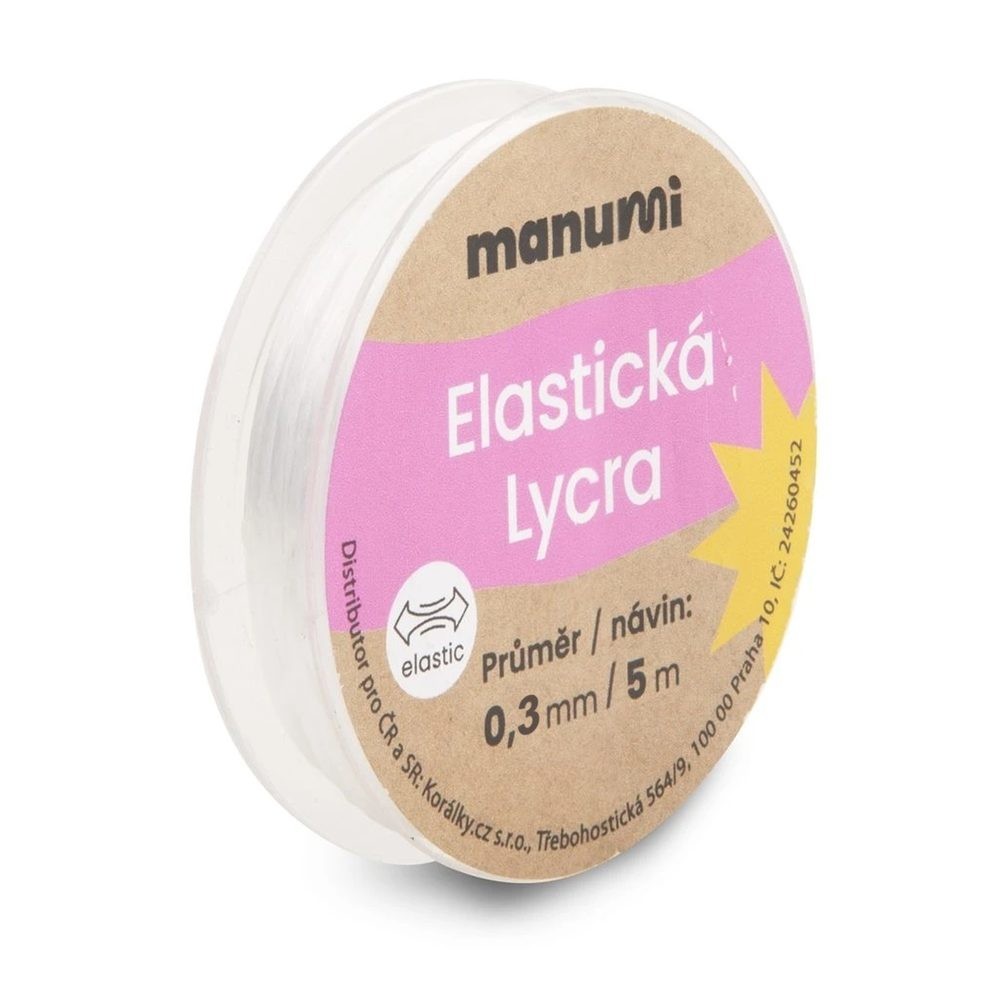Manumi Elastická lycra 0,3mm/5m bílá - 1 ks