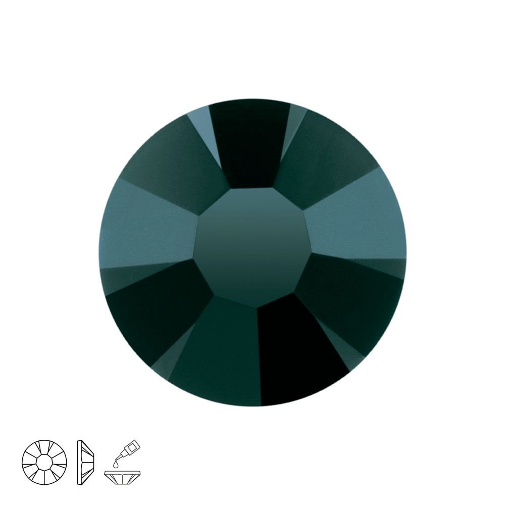 PRECIOSA a.s. Preciosa MC nalepovací šatonová růže MAXIMA SS16 Jet - 24 ks