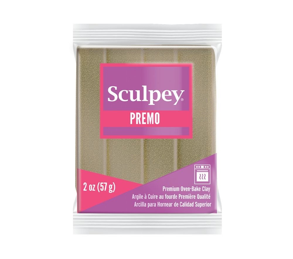 Sculpey PREMO žlutozlatá s glitry - 1 ks