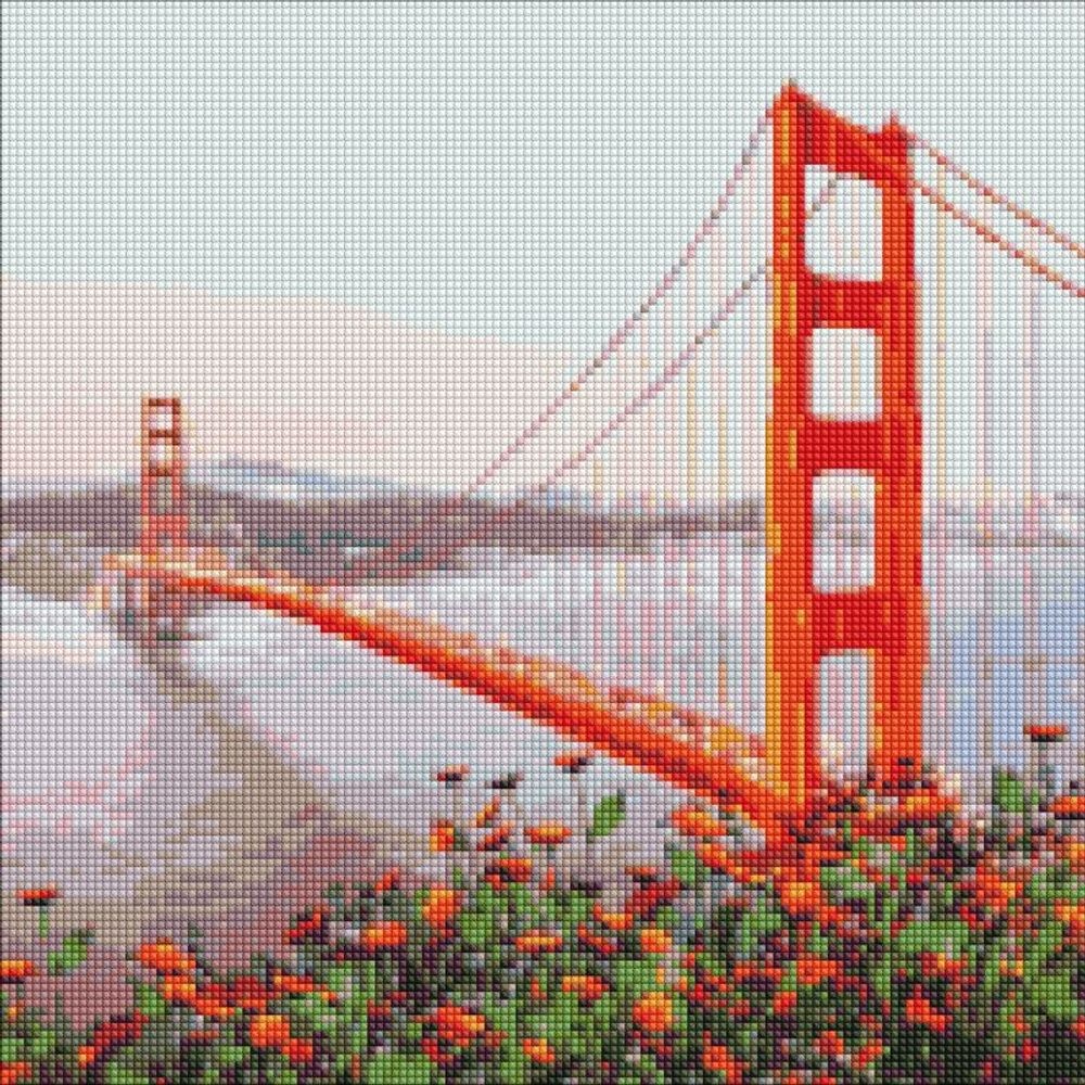 Ideyka Diamantové malování obraz mostu Golden Gate v San Franciscu 40х40cm - 1 ks