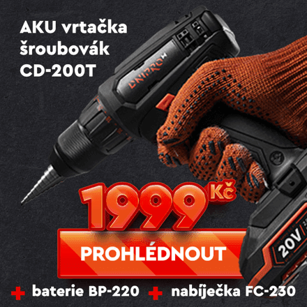 Akumulátorová vrtačka/šroubovák CD-200T (bez akumulátoru a nabíječky), Dnipro-M