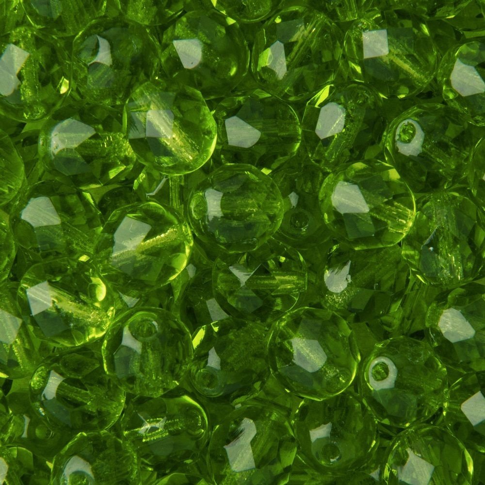 Broušené korálky 8mm Olivine - 110 ks