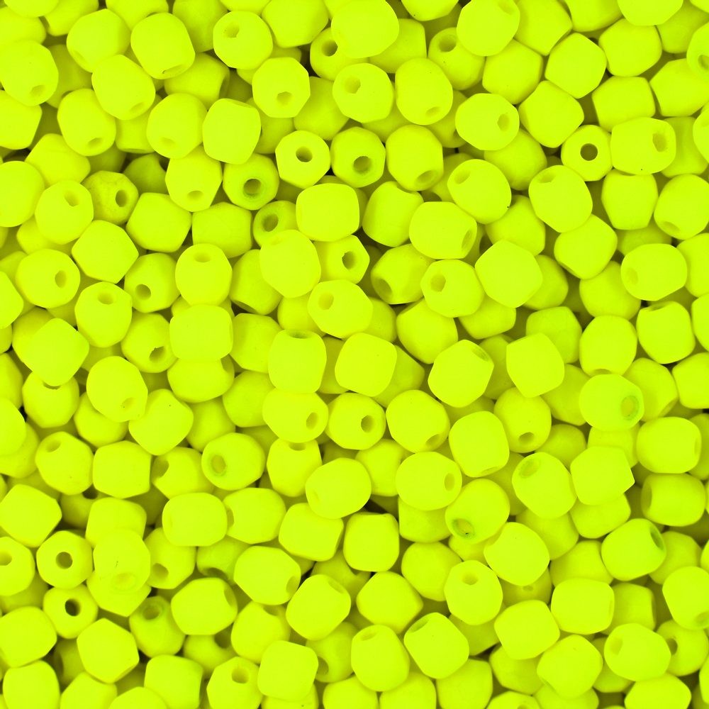 Broušené korálky 3mm Neon Yellow - 300 ks