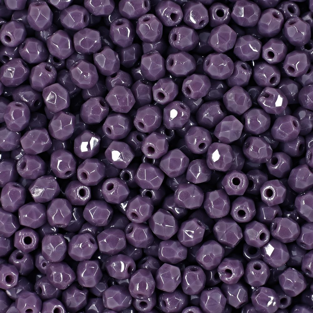 Broušené korálky 3mm Opaque Purple - 300 ks