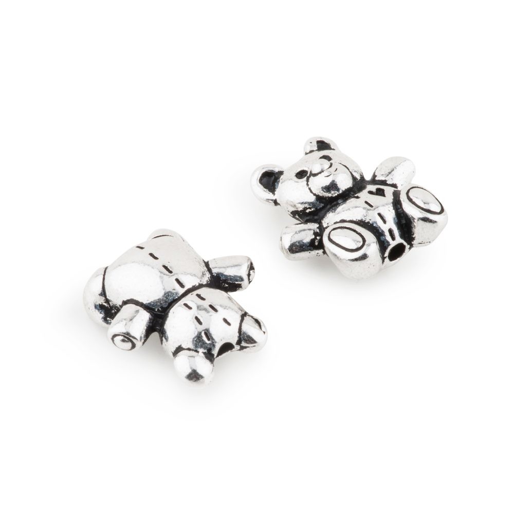 TierraCast korálek Teddy Bear starostříbrný - 1 ks