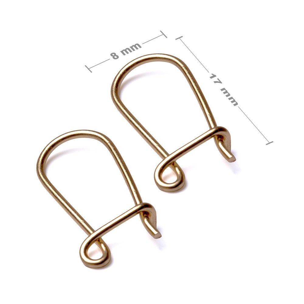Náušnicové háčky zavírací 17x8mm v barvě zlata - 3 páry