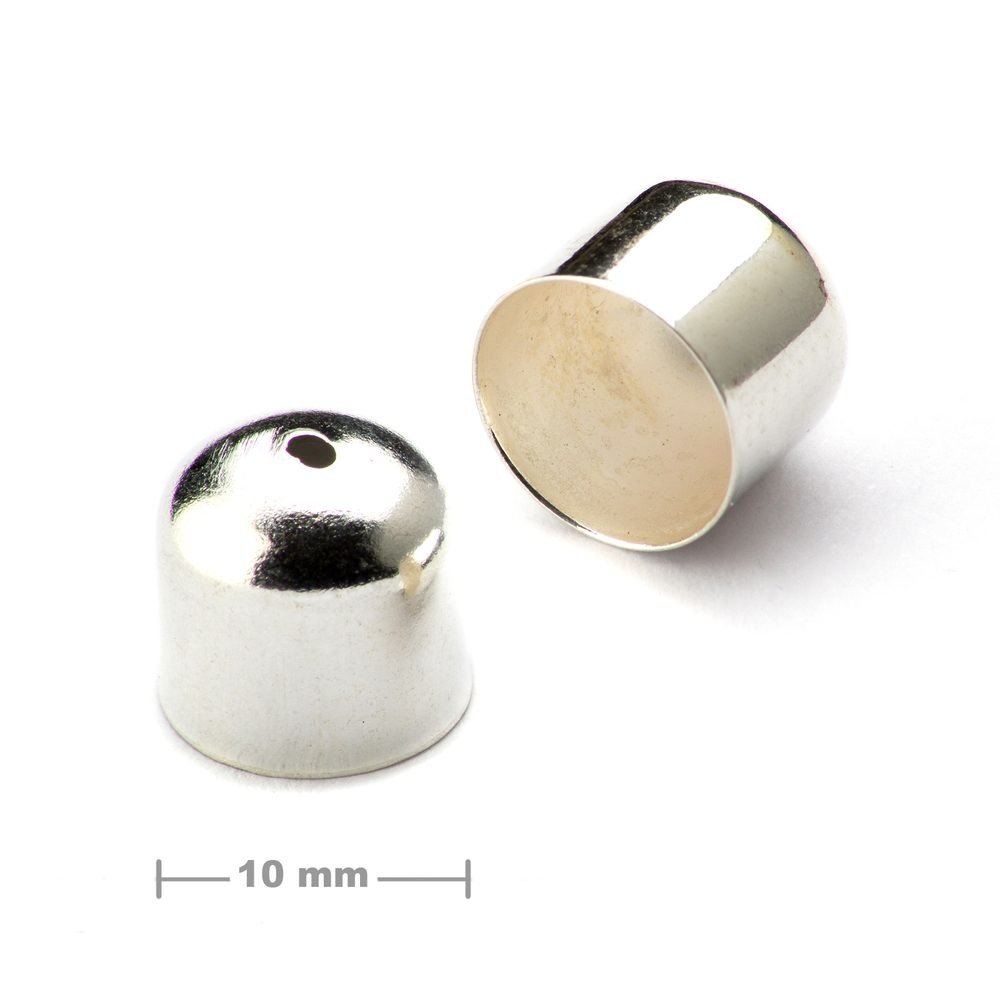Kaplík hladký 10mm v barvě stříbra - 4 ks