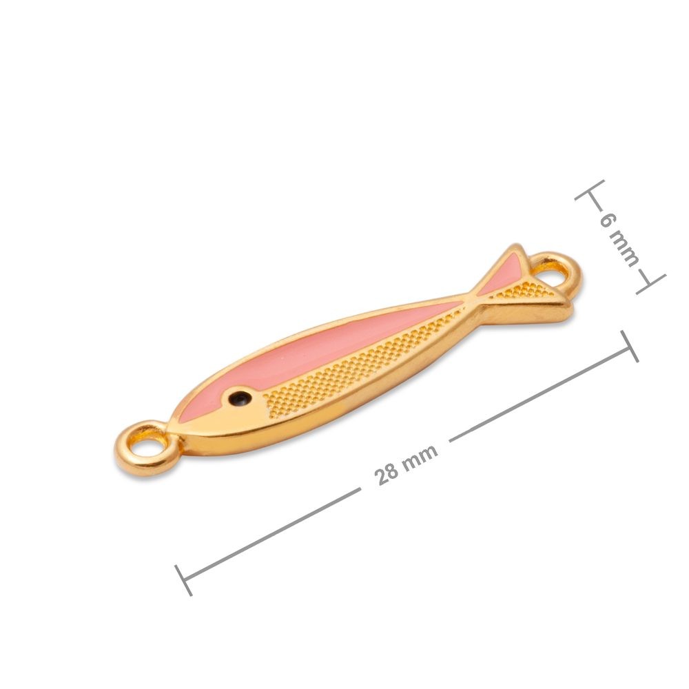 Manumi spojovací díl sardinka 28x6mm pozlacený - 1 ks