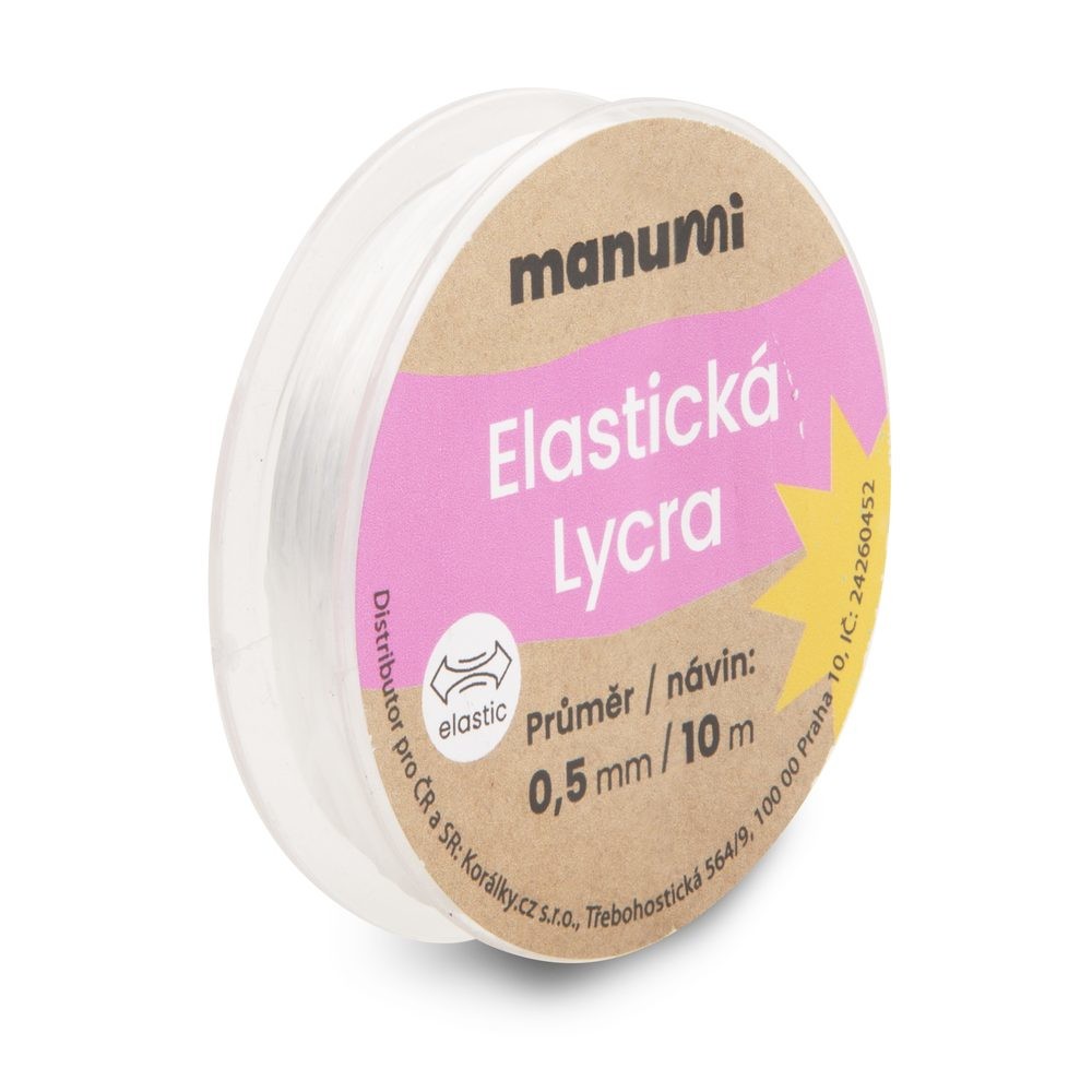 Manumi Elastická lycra 0,5mm/10m bílá - 1 ks