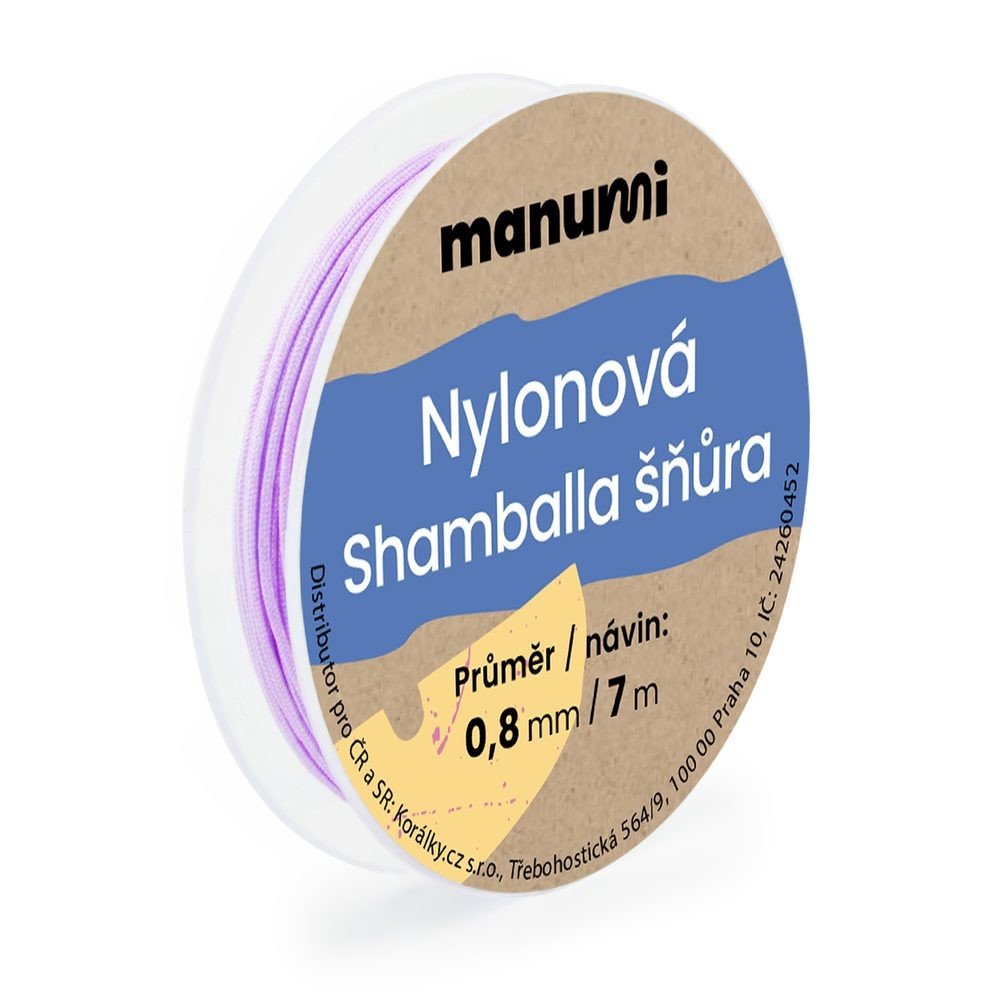 Manumi Nylonová šňůrka na Shamballa náramky 0,8mm/7m světle fialová č.36 - 1 ks