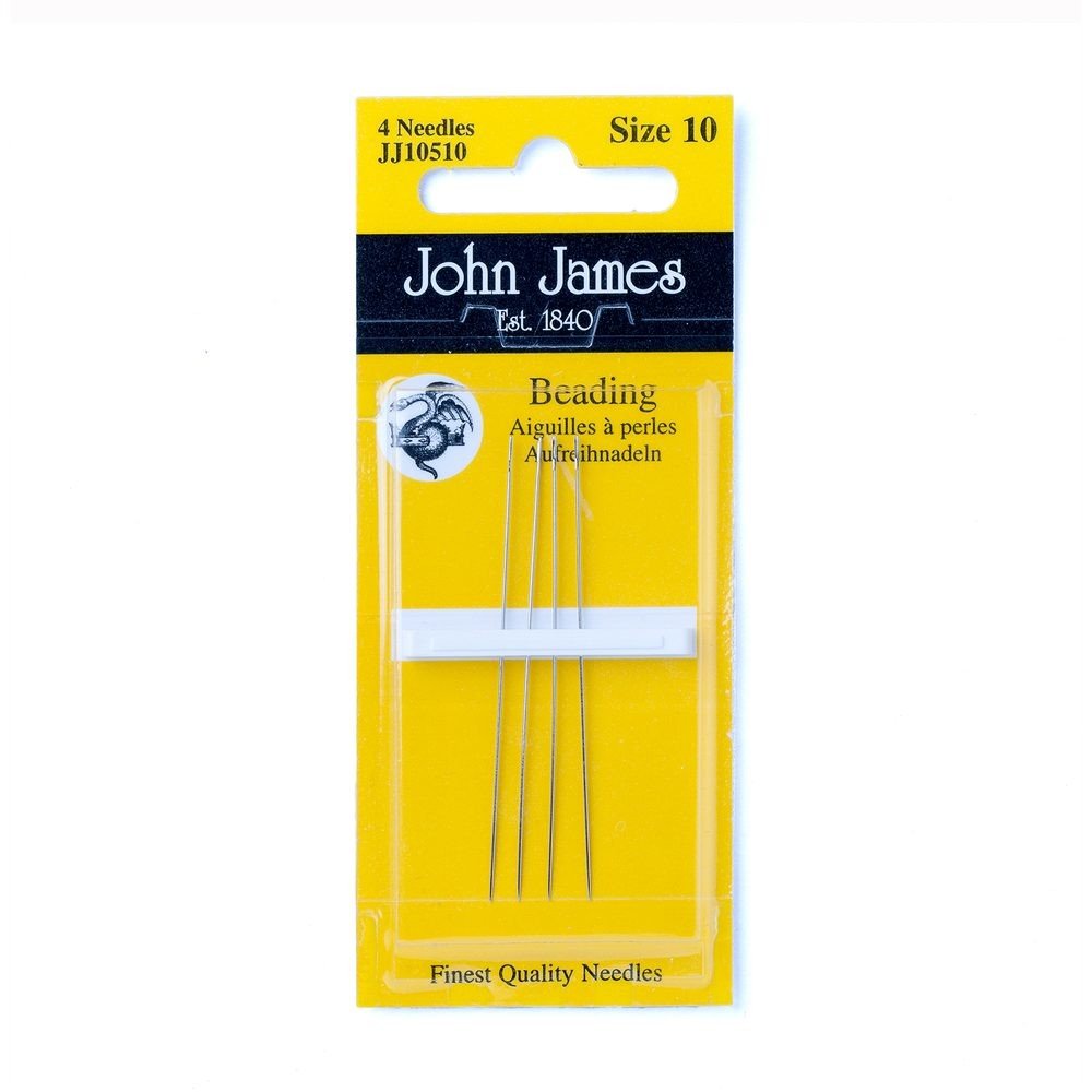 Jehly na korálky John James velikost 10 4ks - 1 ks