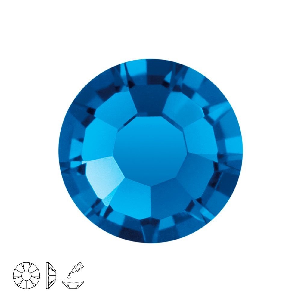 PRECIOSA a.s. Preciosa MC nalepovací šatonová růže MAXIMA SS16 Capri Blue - 24 ks