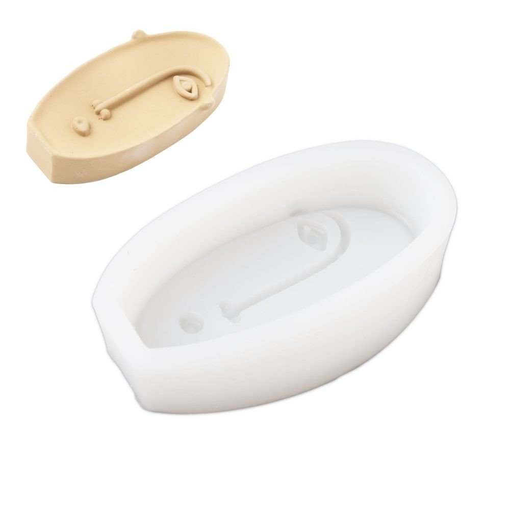 Silikonová forma na odlévání kreativní hmoty Line art tvář 65x116x30mm - 1 ks