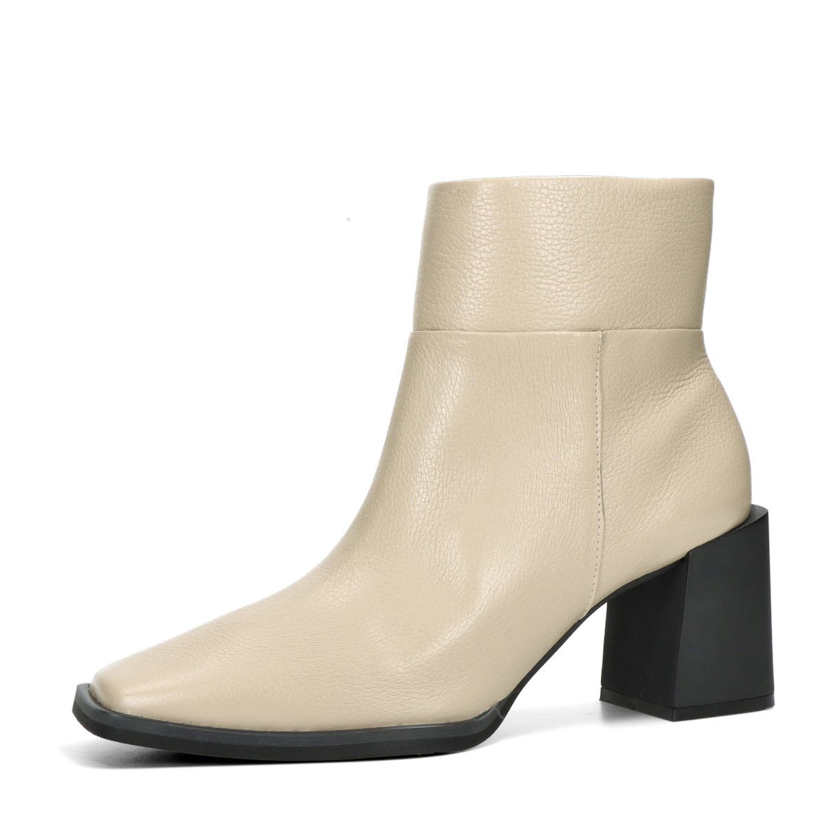 ETIMEĒ dámské kožené kotníkové kozačky na zip - béžové - 36