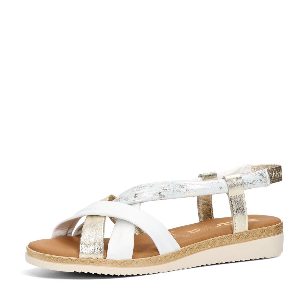 Marila dámské kožené sandály - bielo zlaté - 35