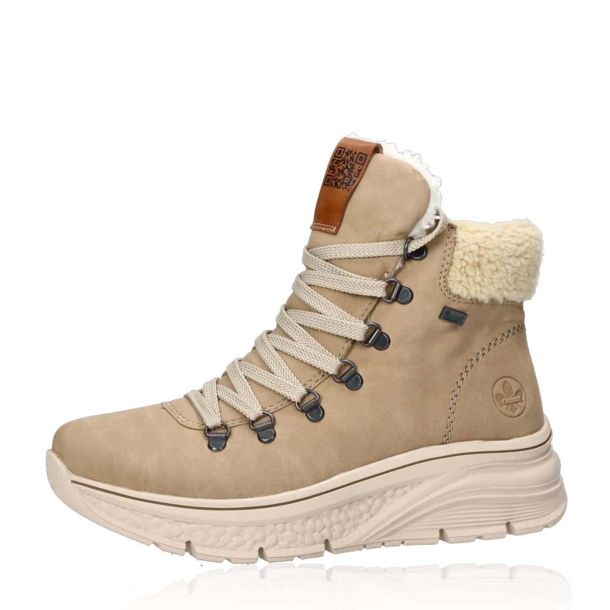 Rieker dámské zateplené kotníkové boty na zip - béžovo hnedé - 36