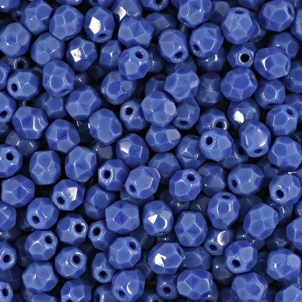 Broušené korálky 4mm Opaque Blue - 225 ks