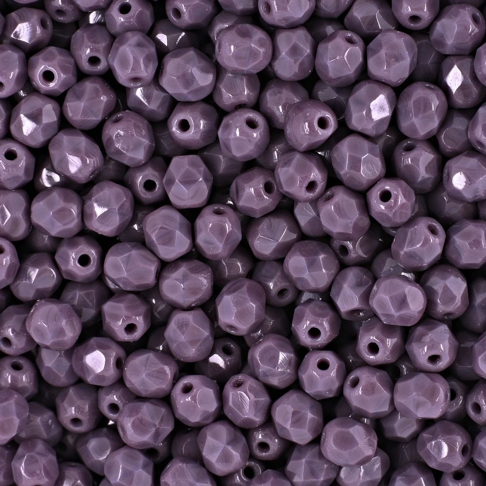 Broušené korálky 4mm Opaque Purple - 225 ks