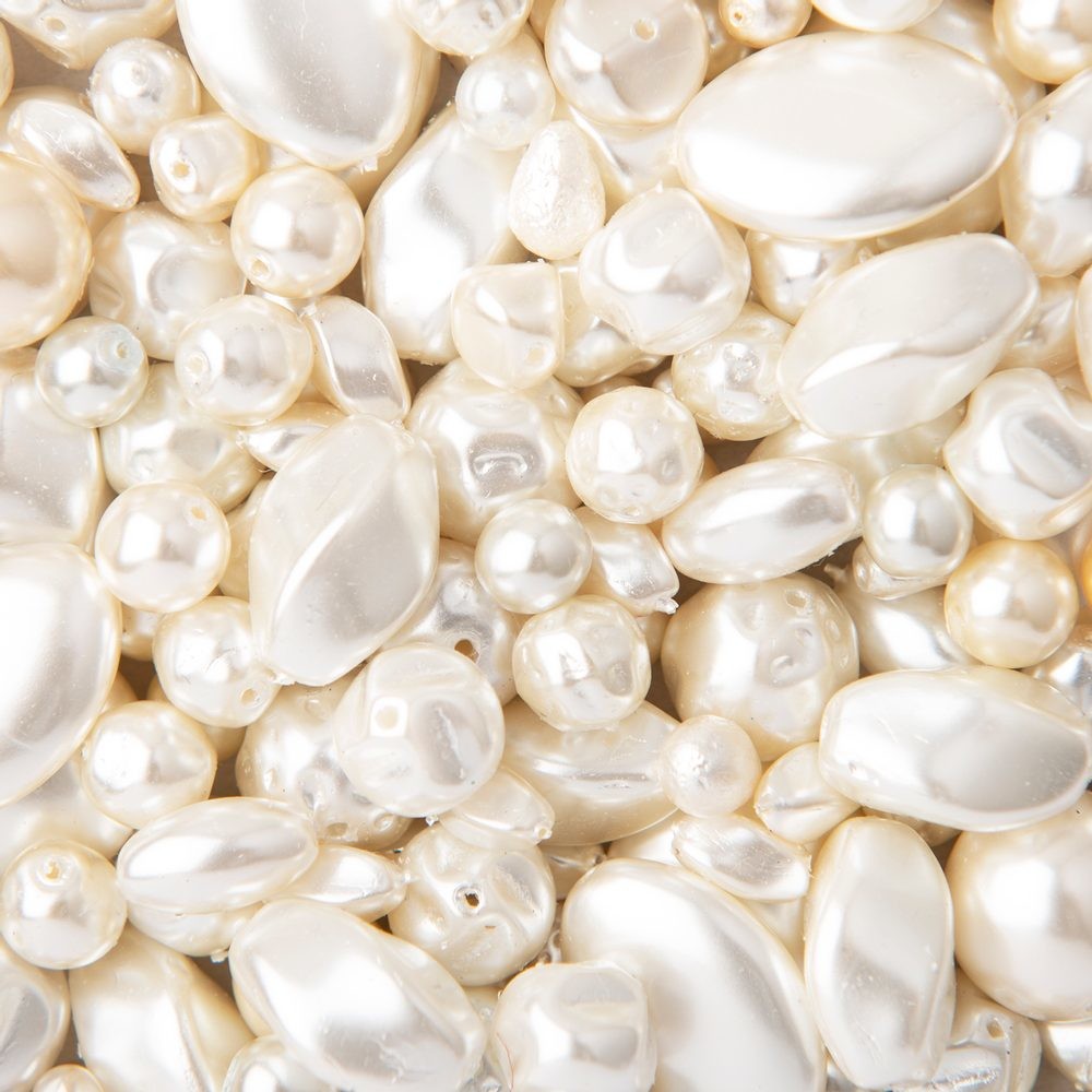 Estrela Směs voskových perel bílá - 300 g