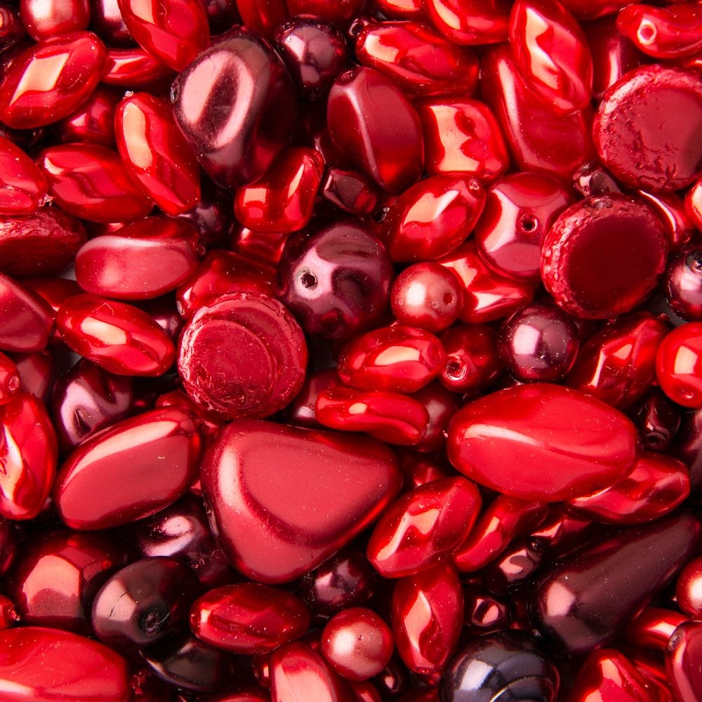 Estrela Směs voskových perel červená - 300 g