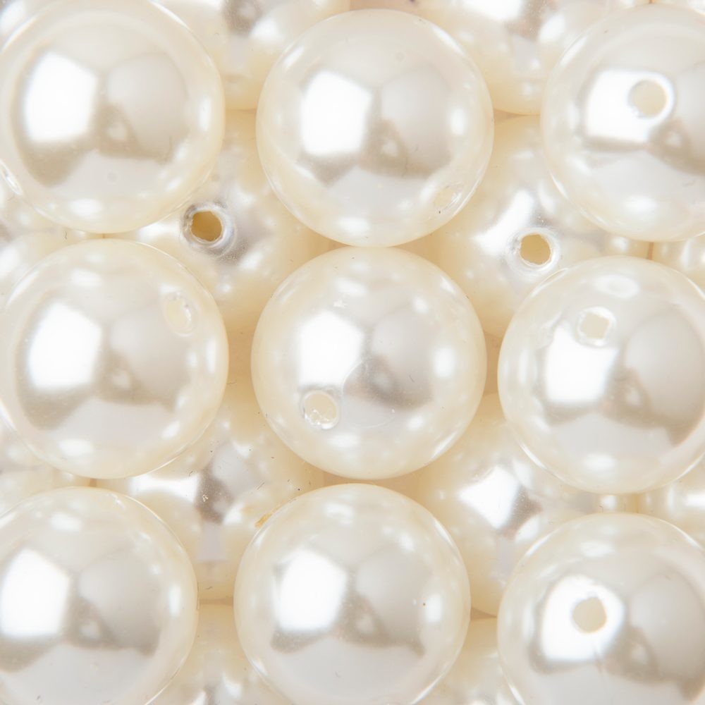 Plastové korálky imitace perel 20mm - 9 ks