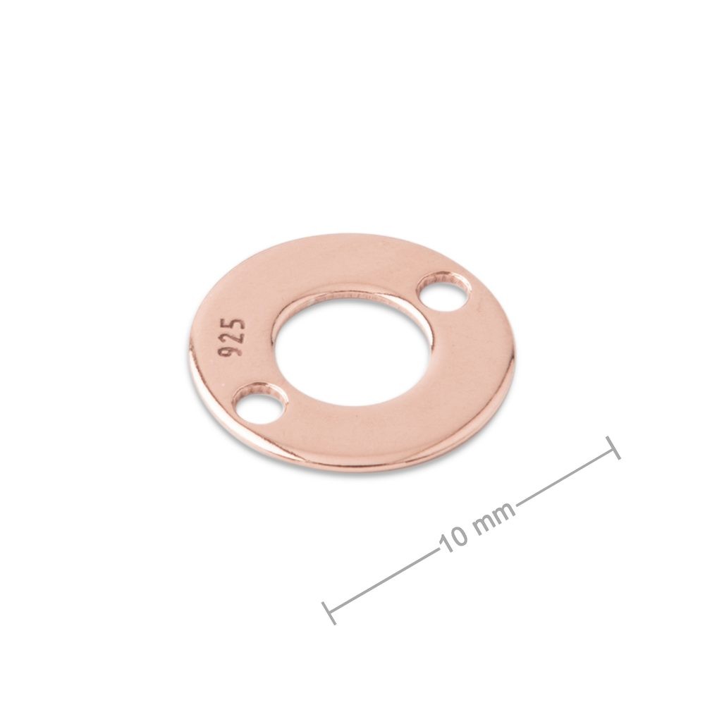 Stříbrný spojovací díl kroužek 10mm pozlacený 18K růžovým zlatem č.768 - 1 ks