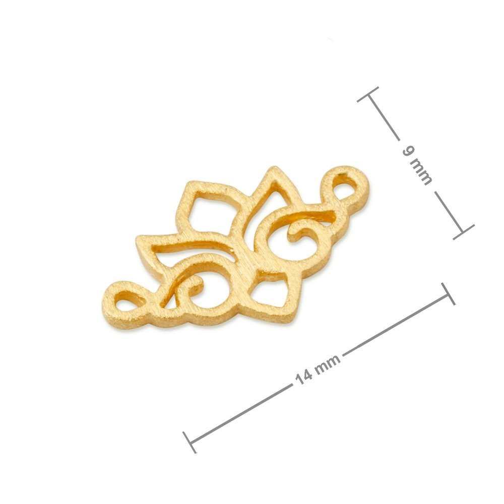 Amoracast spojovací díl tibetský lotos 14x9mm pozlacený - 1 ks