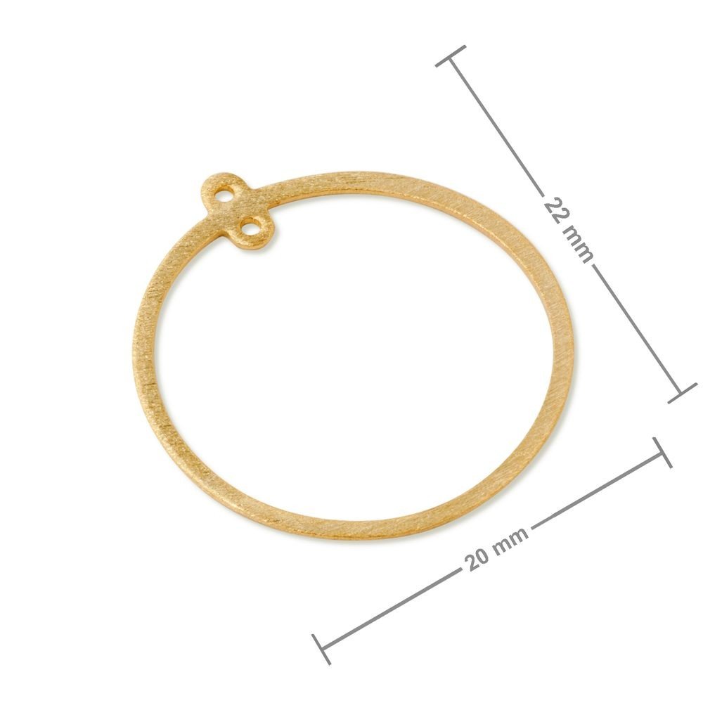 Amoracast náušnicové ramínko kruh s dvěma ověsy 22X20mm zlaté - 1 ks