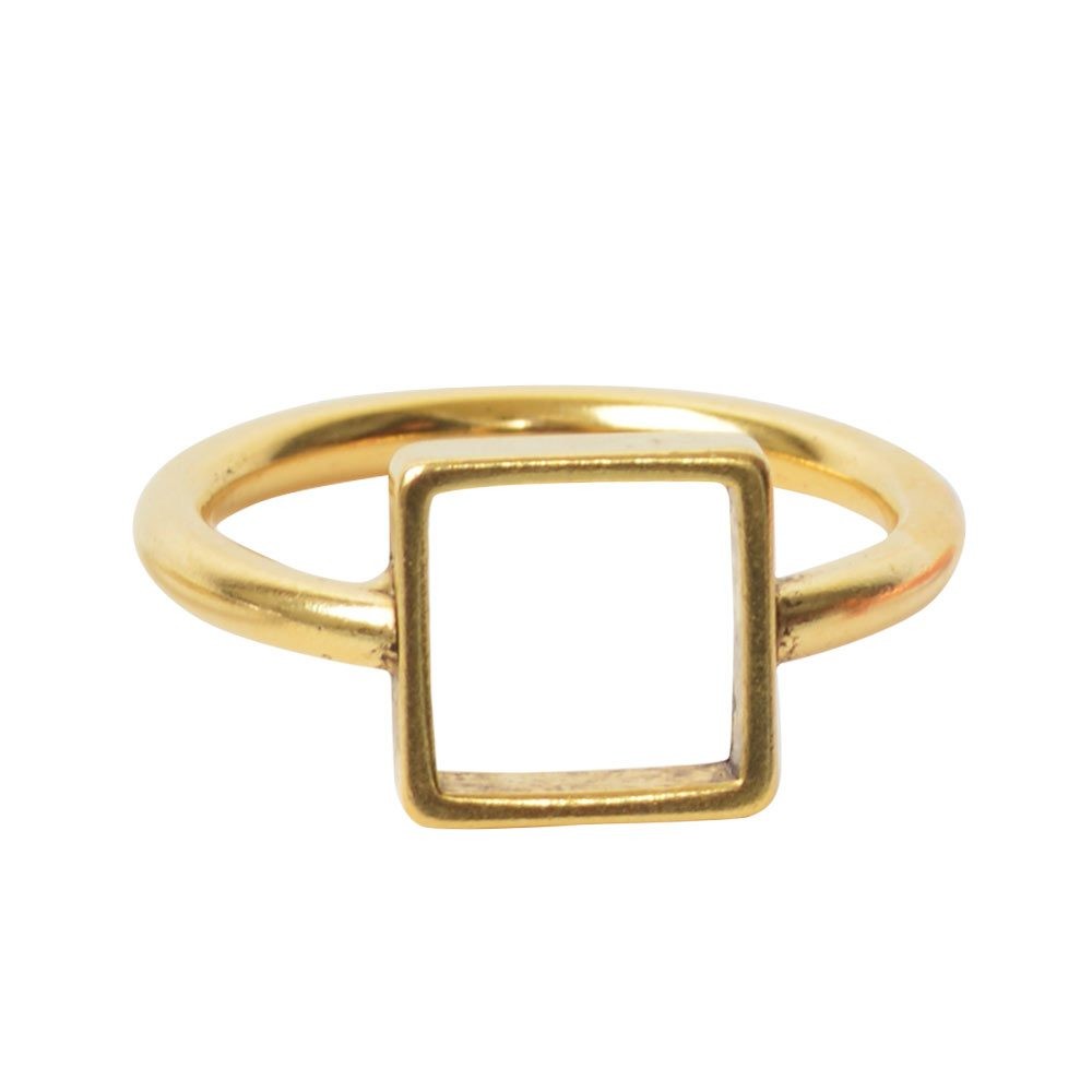 Nunn Design základ na prsten s rámečkem čtverec 9,5mm pozlacený - 1 ks