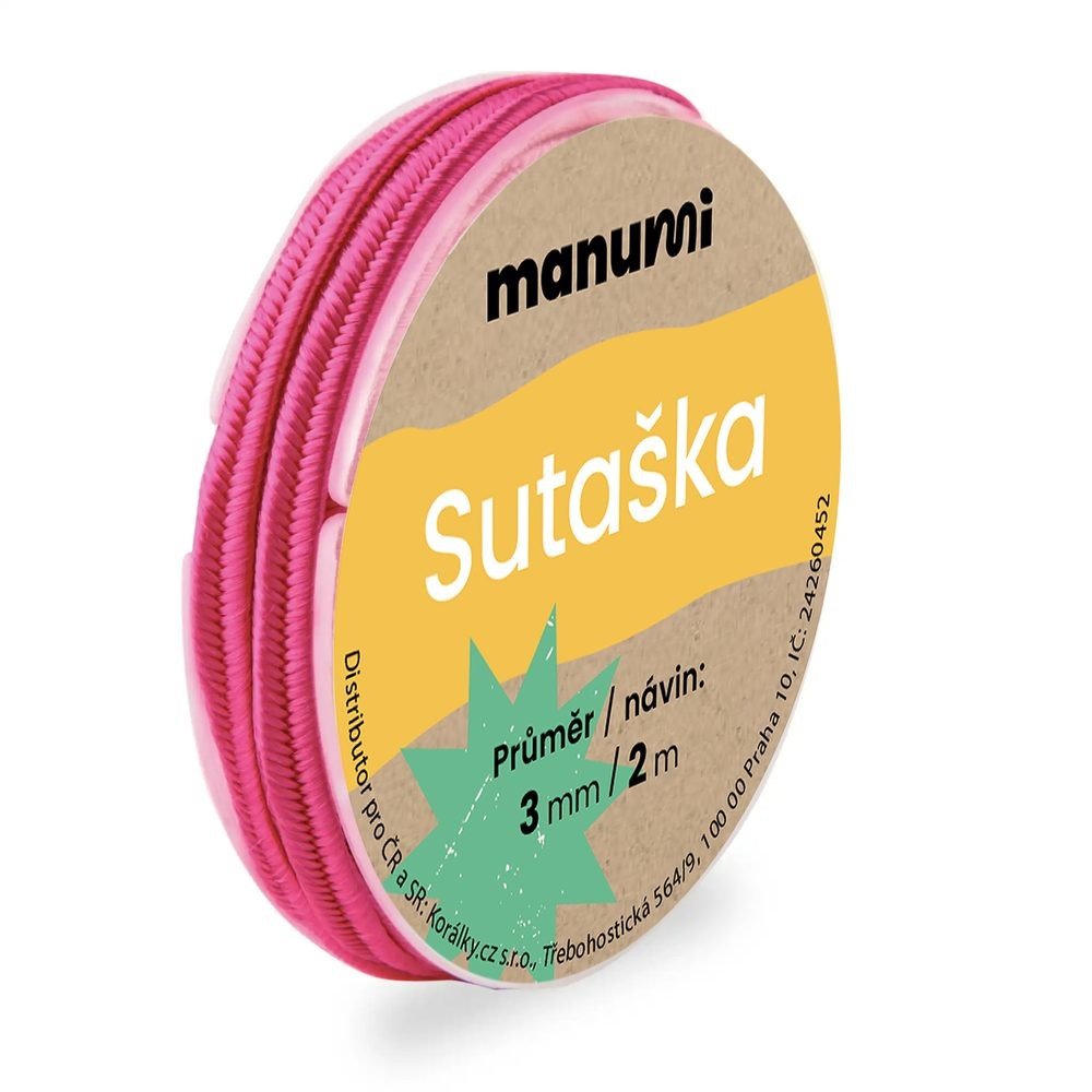 Manumi Sutaška 3mm/2m fuchsie - 1 ks