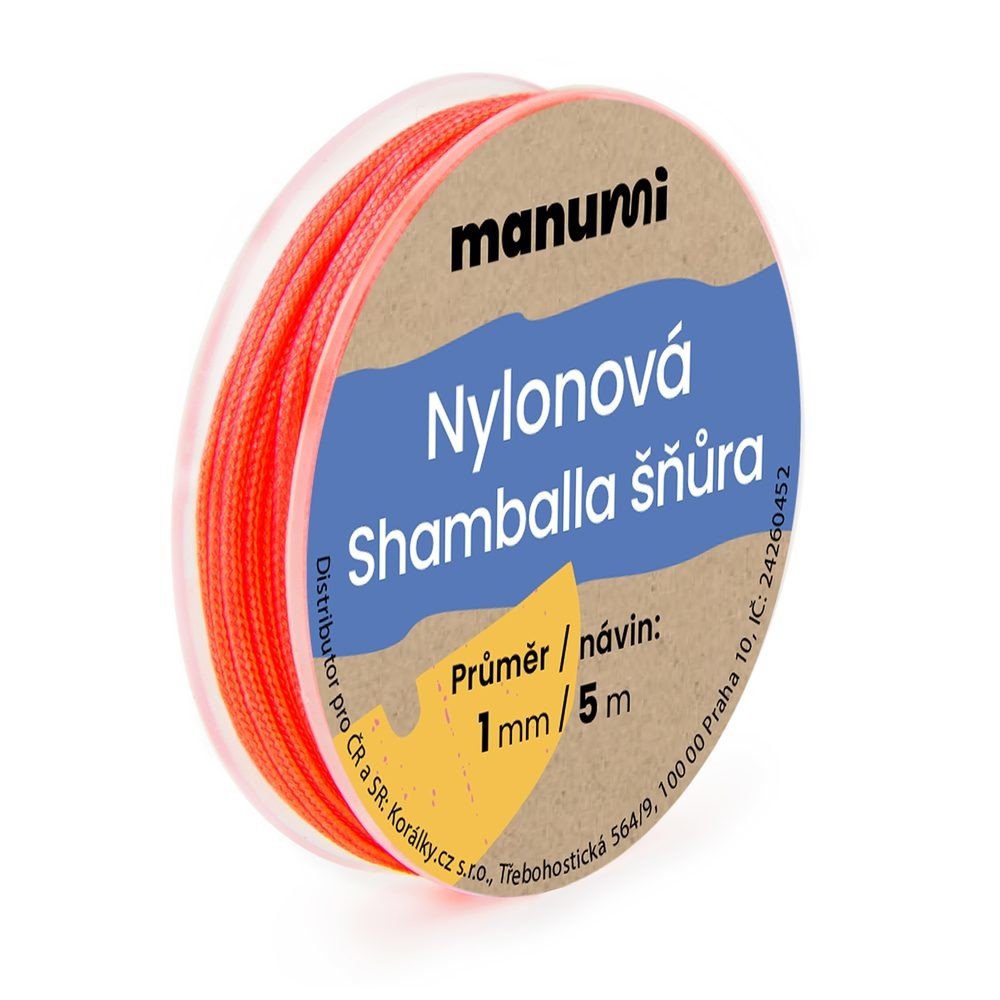 Manumi Nylonová šňůrka na Shamballa náramky 1mm/5m červená č.21 - 1 ks