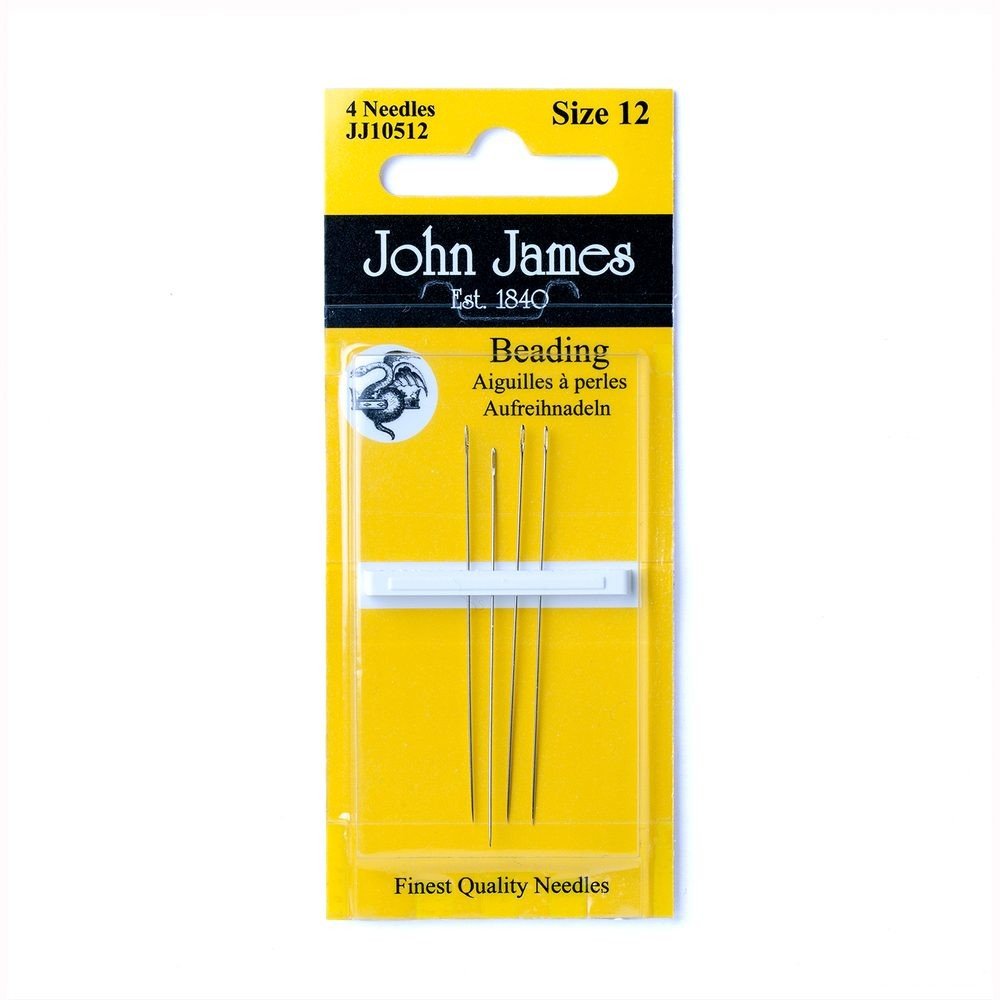 Jehly na korálky John James velikost 12 4ks - 1 ks