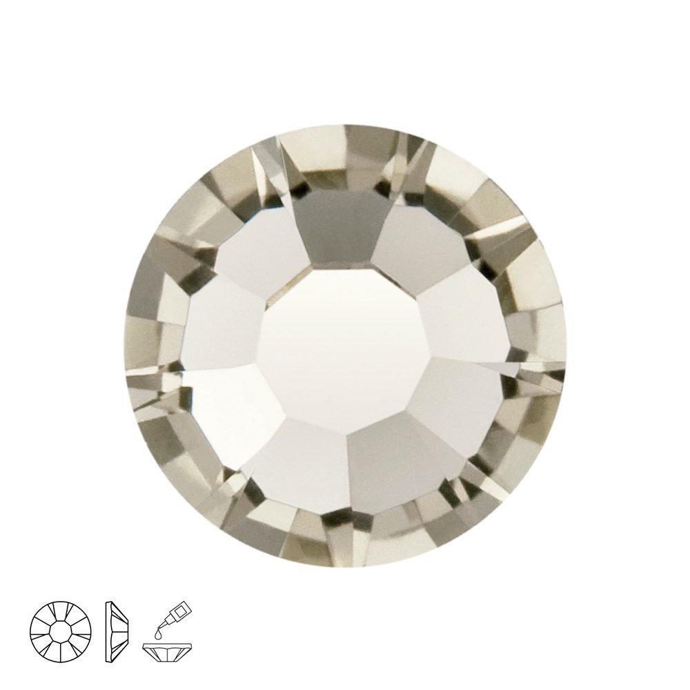 PRECIOSA a.s. Preciosa MC nalepovací šatonová růže MAXIMA SS20 Black Diamond - 24 ks