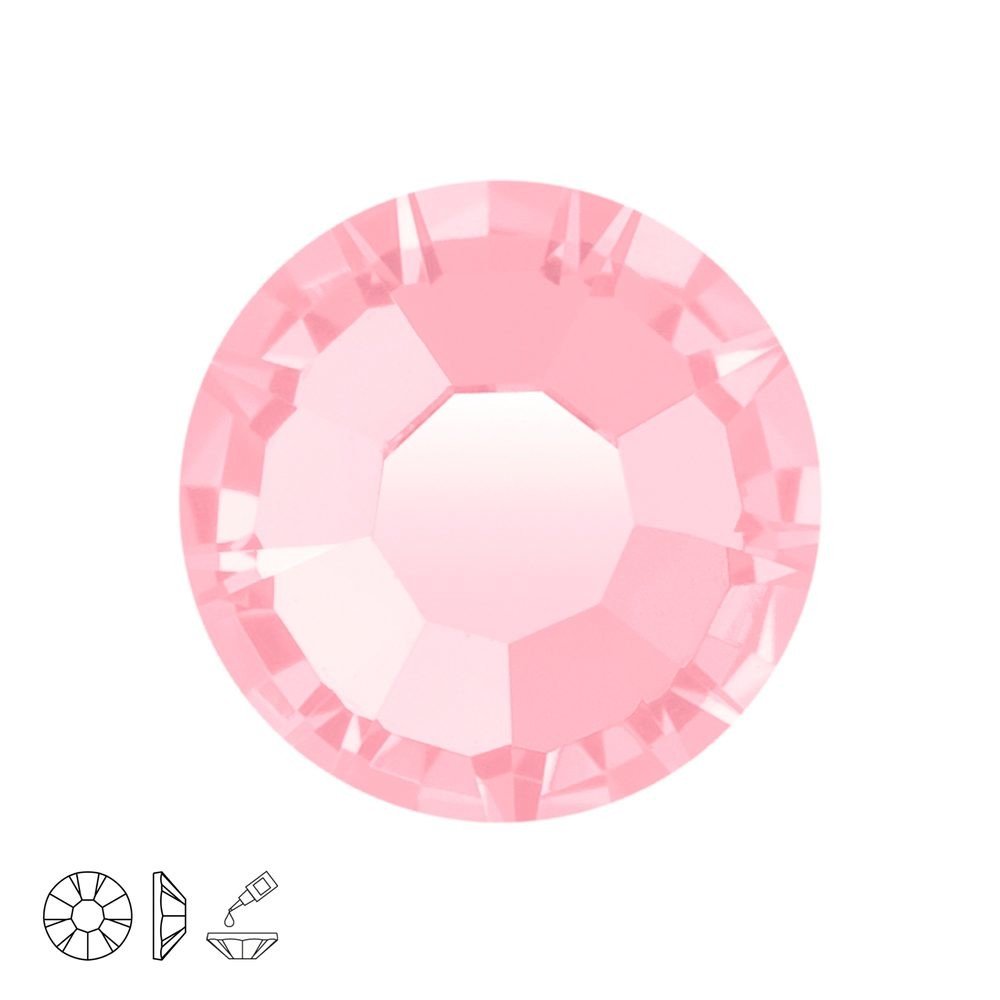 PRECIOSA a.s. Preciosa MC nalepovací šatonová růže MAXIMA SS20 Light Rose - 24 ks