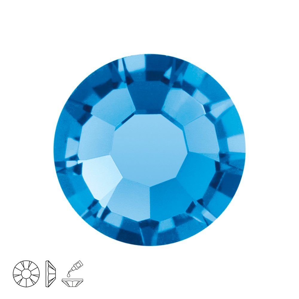 PRECIOSA a.s. Preciosa MC nalepovací šatonová růže MAXIMA SS20 Sapphire - 24 ks