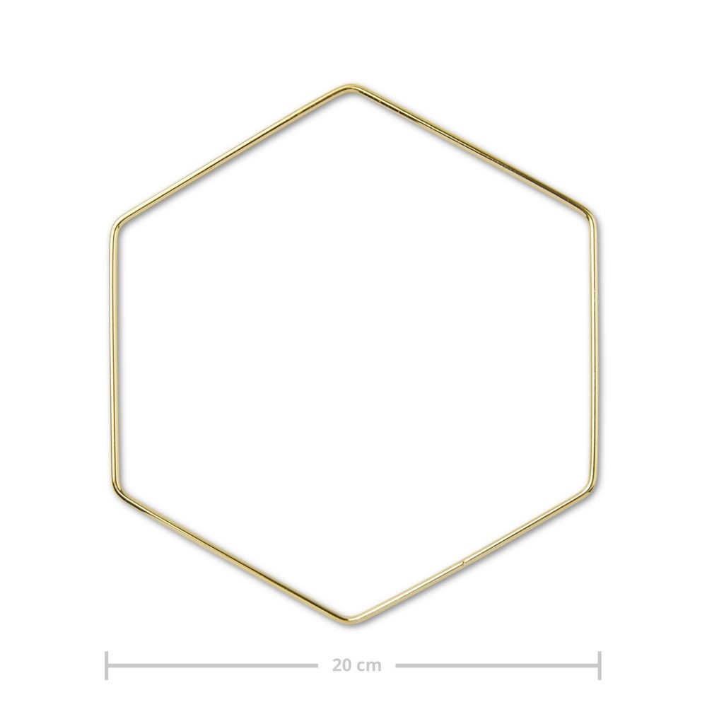 Kovový rám šestiúhelník na macramé  20cm - 1 ks