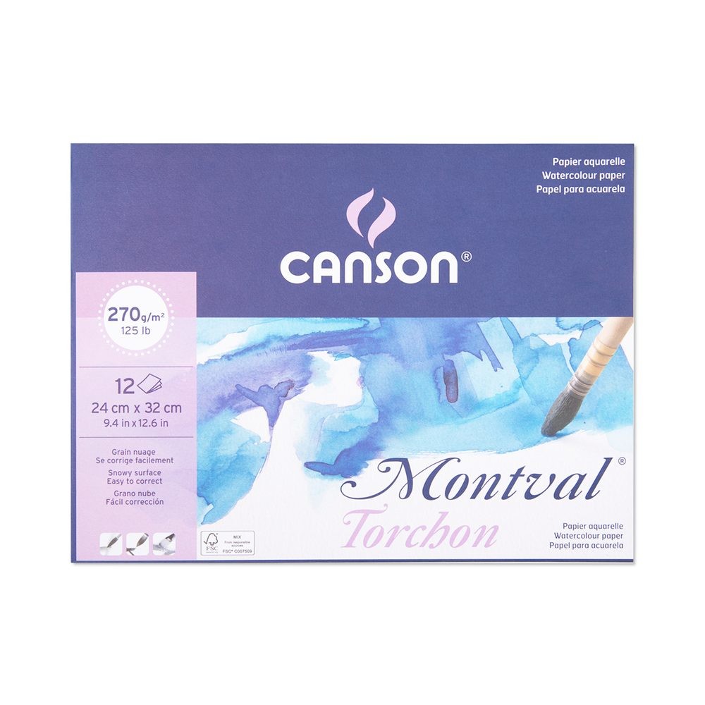 Canson skicák Montval Torchon 12 listů 24x32cm 270g/m² lepený - 1 ks