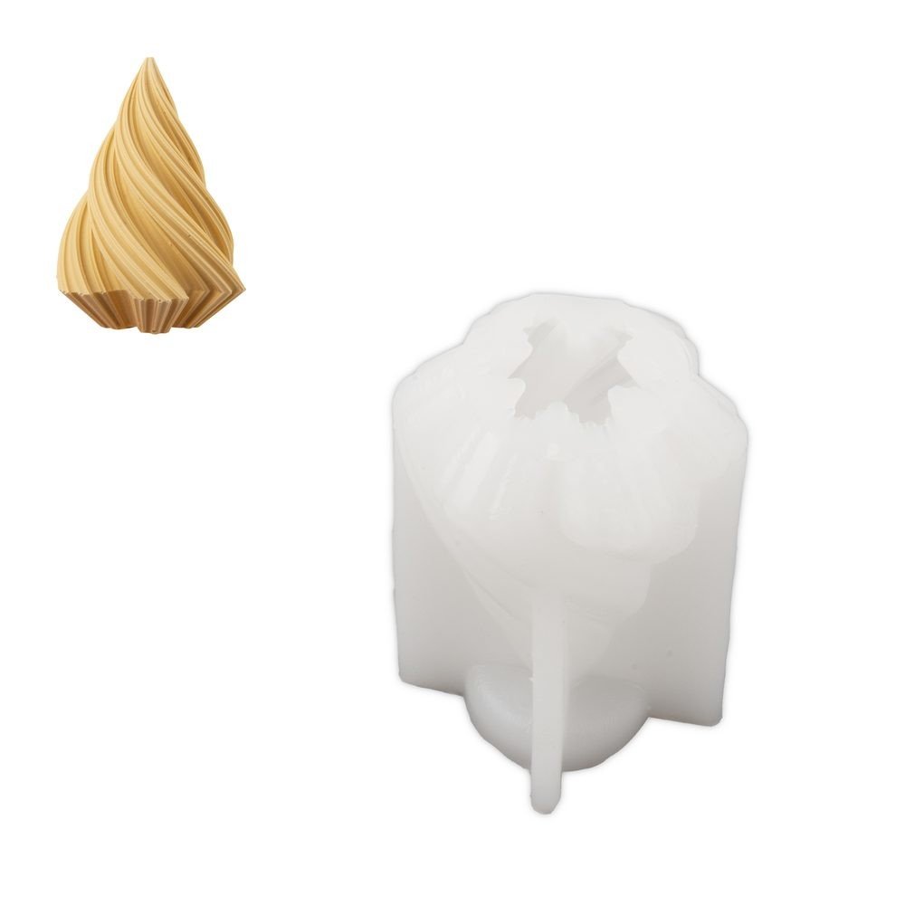 Silikonová forma na odlévání kreativní hmoty spirálový jehlan 122x89mm - 1 ks