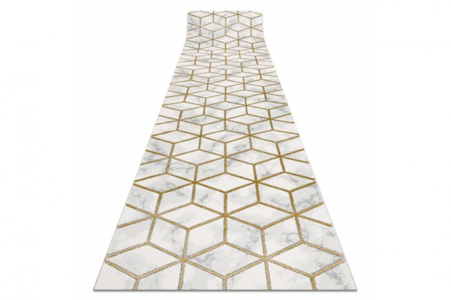 Běhoun EMERALD exkluzivní 1014 glamour, kostka krémový/zlatý