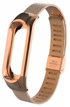 Kovový náramek pro Xiaomi Mi Band 3 barva Rose gold verze Pánský XMIBAND3SSRG