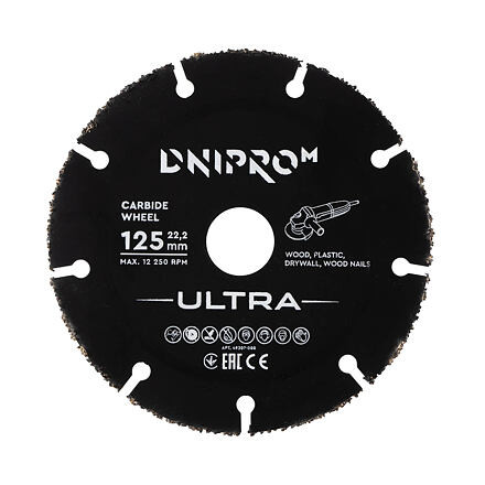 Karbidový kotouč pro brusku ULTRA 125 mm 22,2 mm Dnipro-M PID_1309