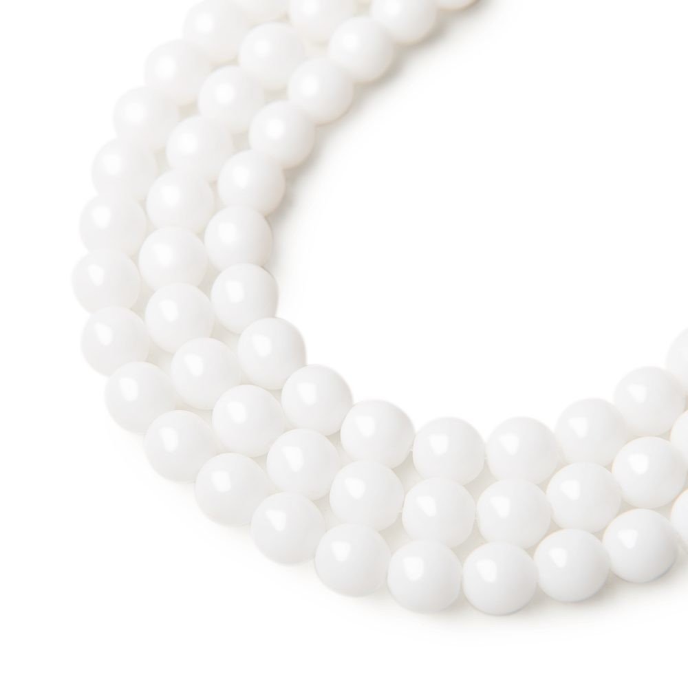 Skleněné mačkané kuličky 6mm Chalk - 150 ks