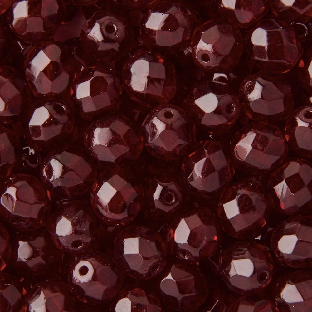 Broušené korálky 8mm Garnet - 110 ks