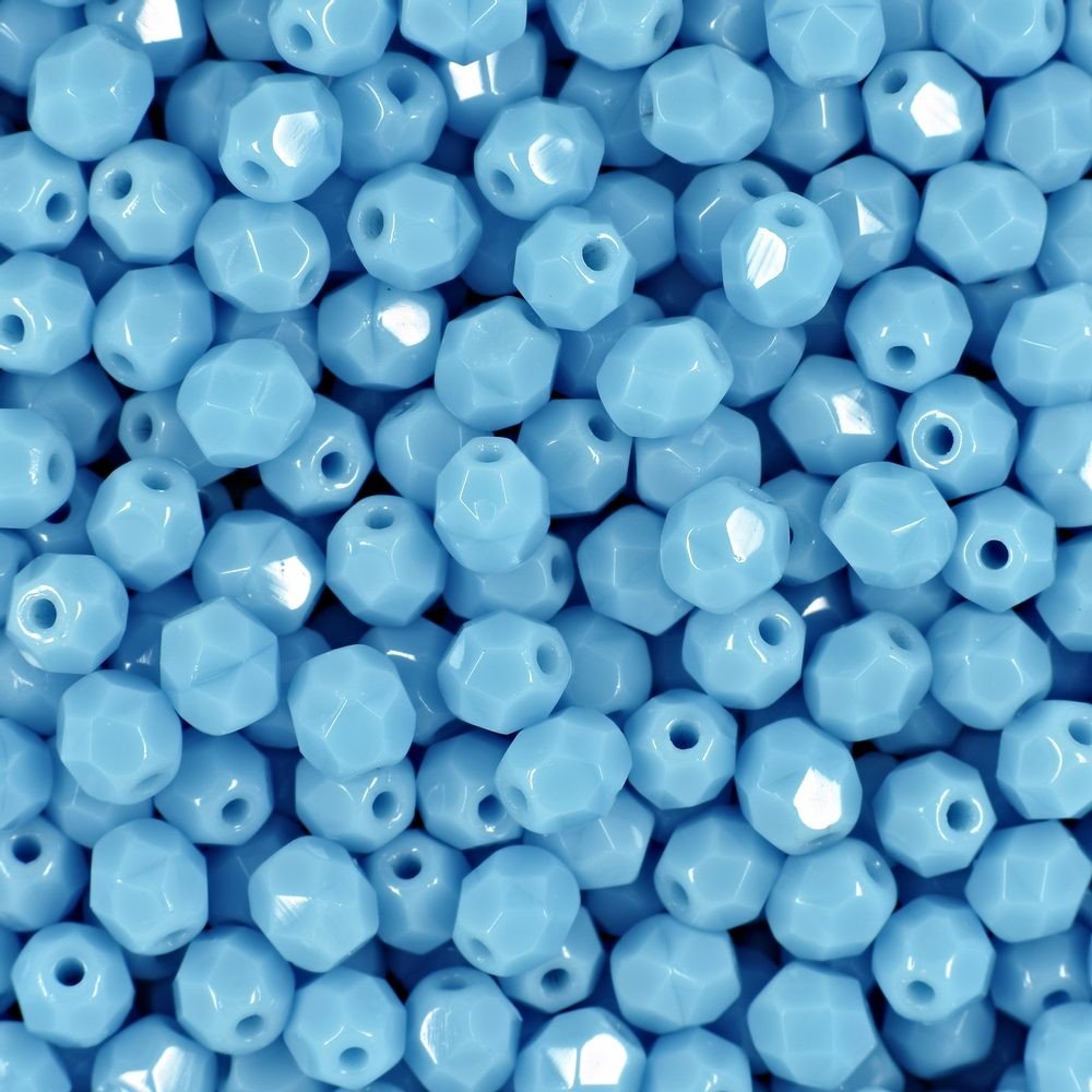 Broušené korálky 4mm Blue Turquoise - 225 ks