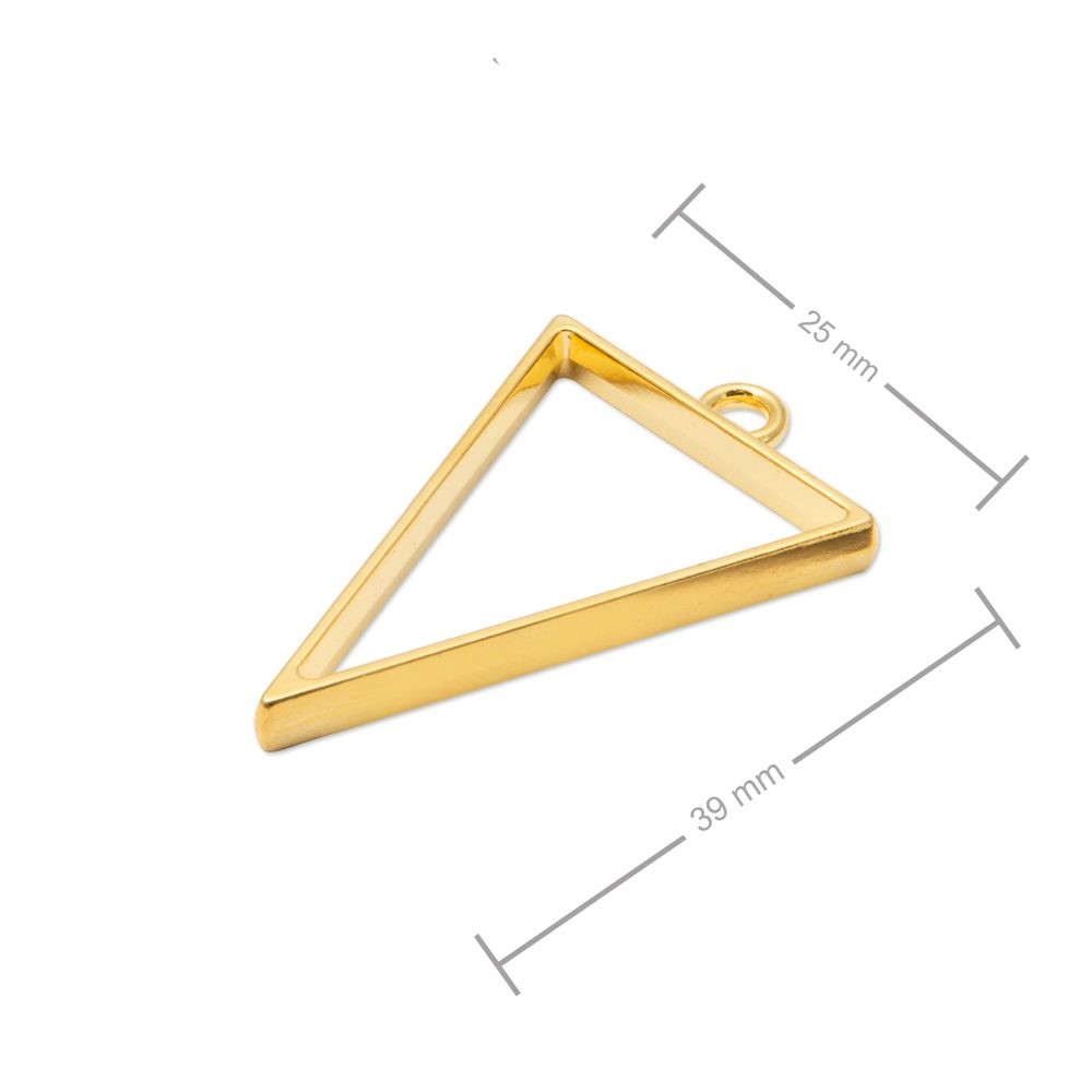 Rámeček na odlévání křišťálové pryskyřice trojúhelník 39x25mm v barvě zlata - 1 ks