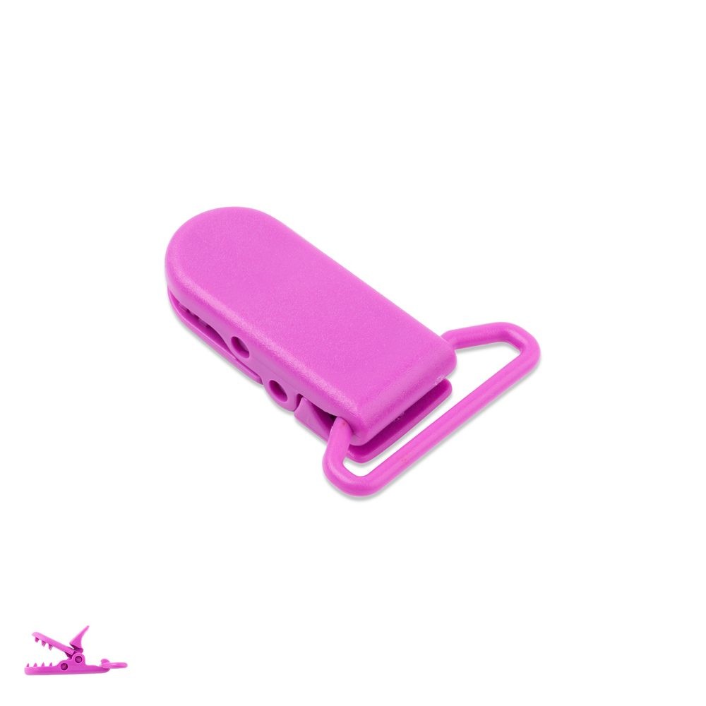 Plastový klip na dudlík 37x16x9mm Dark Orchid - 1 ks