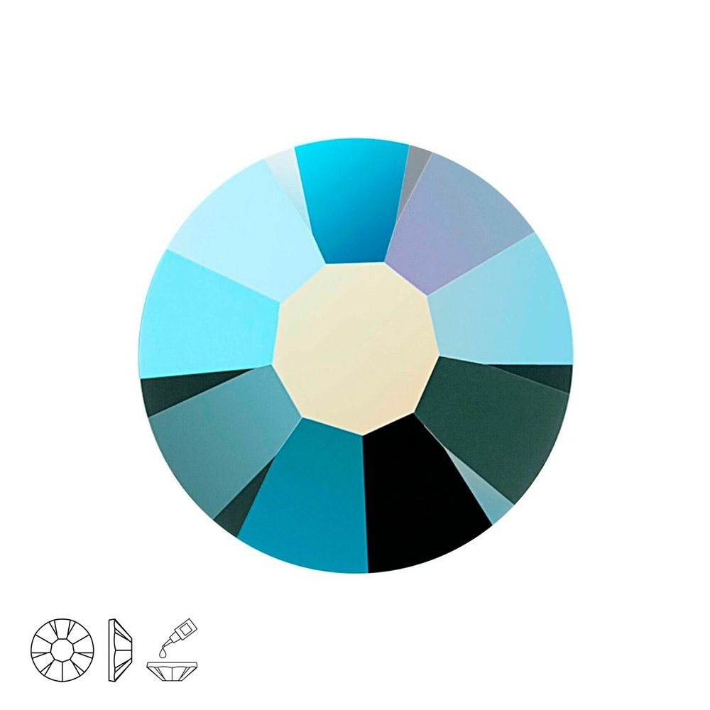 PRECIOSA a.s. Preciosa MC nalepovací šatonová růže MAXIMA SS16 Jet AB - 24 ks