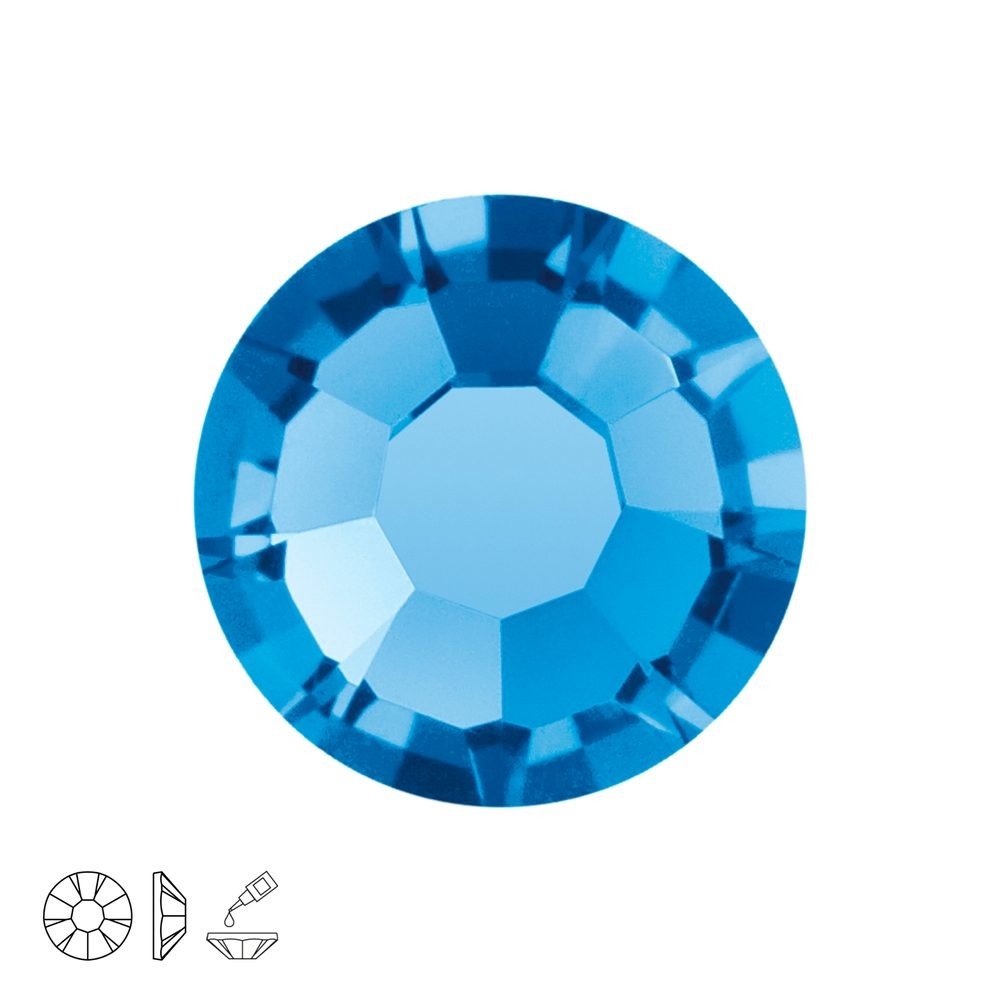 PRECIOSA a.s. Preciosa MC nalepovací šatonová růže MAXIMA SS16 Sapphire - 24 ks